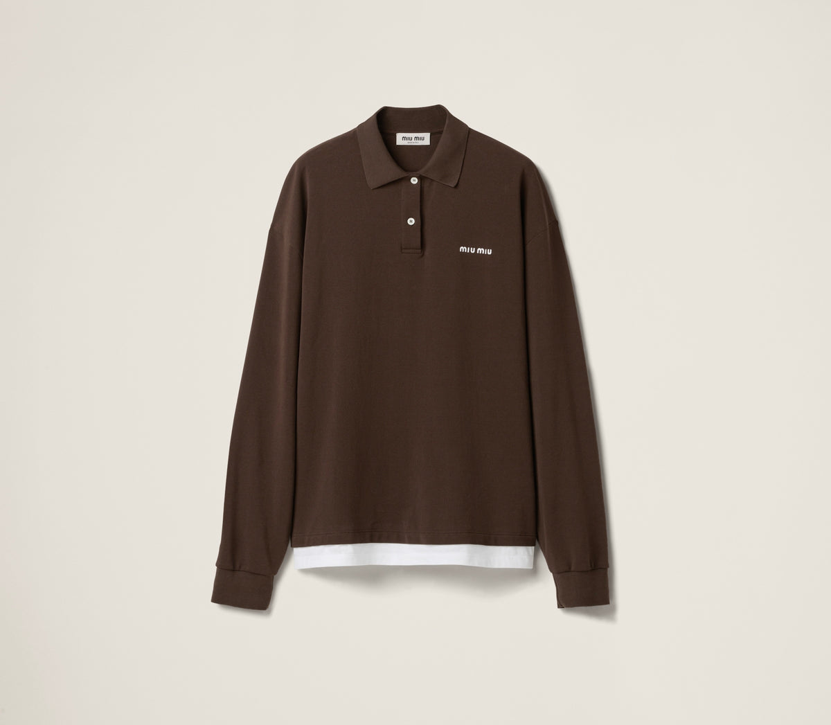 Winniemodo,Winnie modo,MIU MIU MJL069,Miu Miu Piqué and jersey polo shirt,MIU MIU long sleeve polo shirt,MIU MIU polo shirt b