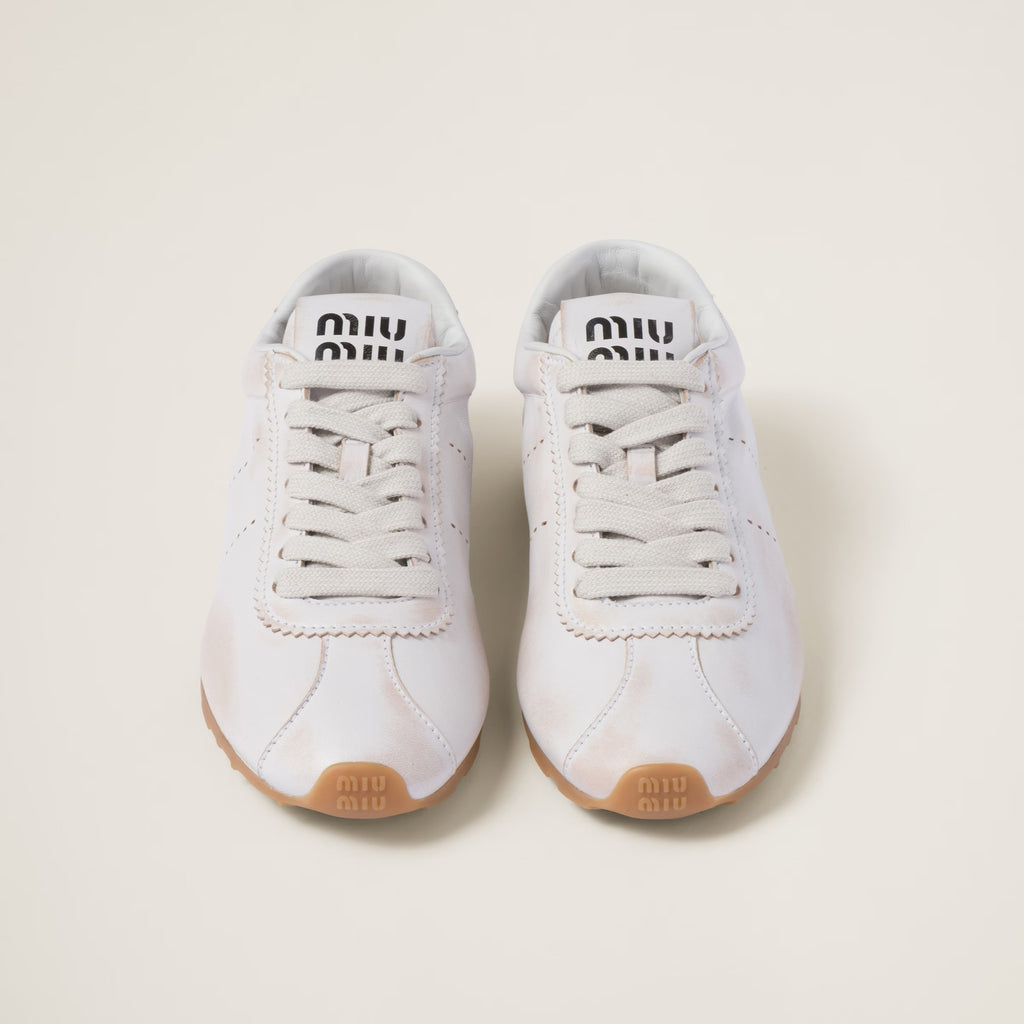 Miu Miu bleached nappa leather sneakers,Miu Miu women's,Miu Miu 5E114E ,Miu Miu outlet,Miu Miu sneakers,Miu Miu online shop,M