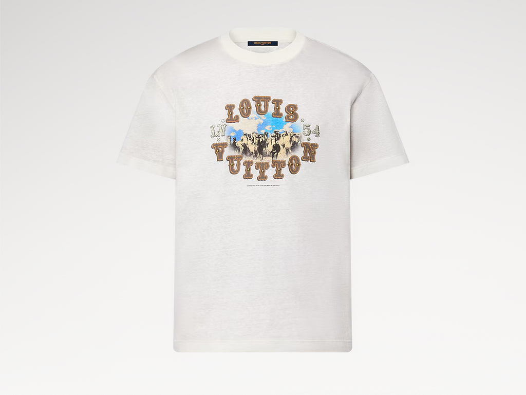 Louis Vuitton 1AFWUR,LV 1AFWUR,Louis Vuitton graphic cotton and linen blend T-shirt,LV graphic blend t-shirt,Louis Vuitton wh