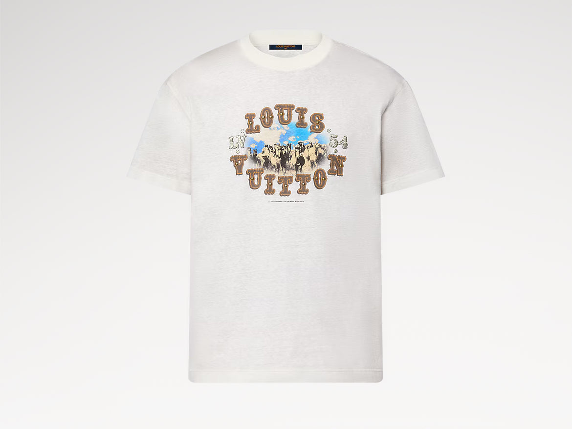 Louis Vuitton 1AFWUR,LV 1AFWUR,Louis Vuitton graphic cotton and linen blend T-shirt,LV graphic blend t-shirt,Louis Vuitton wh