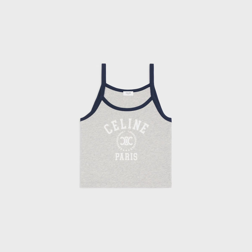Celine RX0AQ507Z.GBS3,Celine tank top,Celine grey vest,Celine grey top,Celine vest, Celine vest 2025,Celine top on sale,Celin