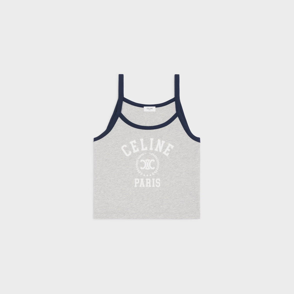 Celine RX0AQ507Z.GBS3,Celine tank top,Celine grey vest,Celine grey top,Celine vest, Celine vest 2025,Celine top on sale,Celin