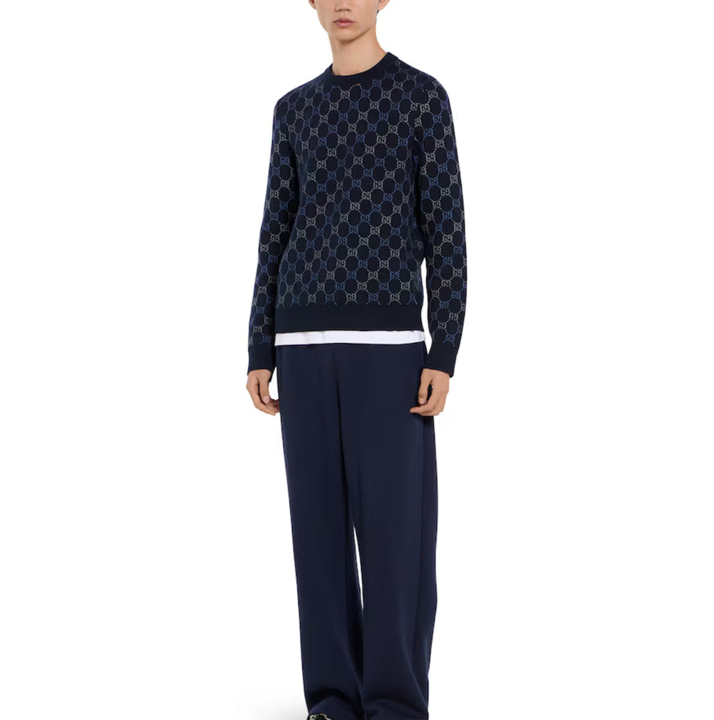 Winniemodo,Winniemodony,Gucci 857907XKFBJ,Gucci GG logo knit sweater,Gucci monogram sweater,Gucci sweater men,Gucci sweater s