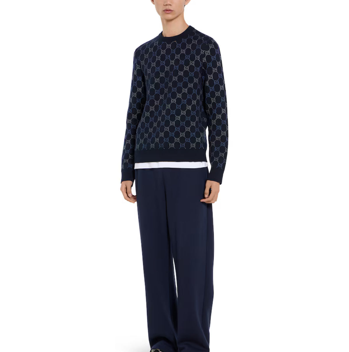Winniemodo,Winniemodony,Gucci 857907XKFBJ,Gucci GG logo knit sweater,Gucci monogram sweater,Gucci sweater men,Gucci sweater s