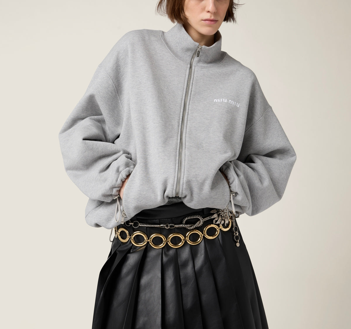 Winniemodo,Winnie modo,MIU MIU MJL042,Miu Miu fleece zipper sweatshirt,Miu Miu fleece jacket,MIU MIU jacket,MIU MIU jacket sa