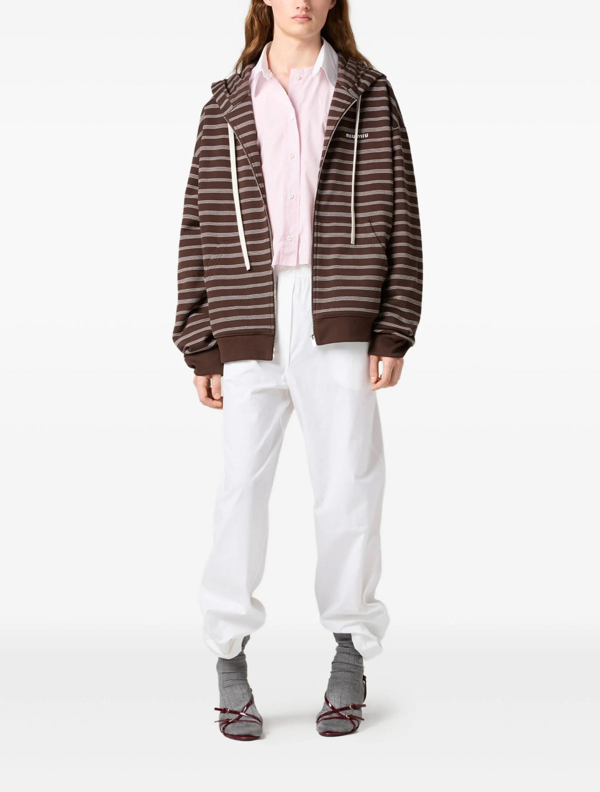 Winniemodo,Winnie modo,MIU MIU MJL023,Miu Miu zip up sweatshirt,Miu Miu zip up jacket,Miu Miu striped jacket,Miu Miu jacket b