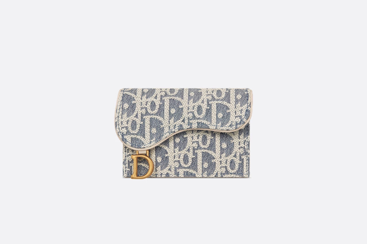 Dior saddle bloom card holder,Dior saddle card holder,Dior saddle blue card holder,Dior blue monogram card holder,Dior monogr