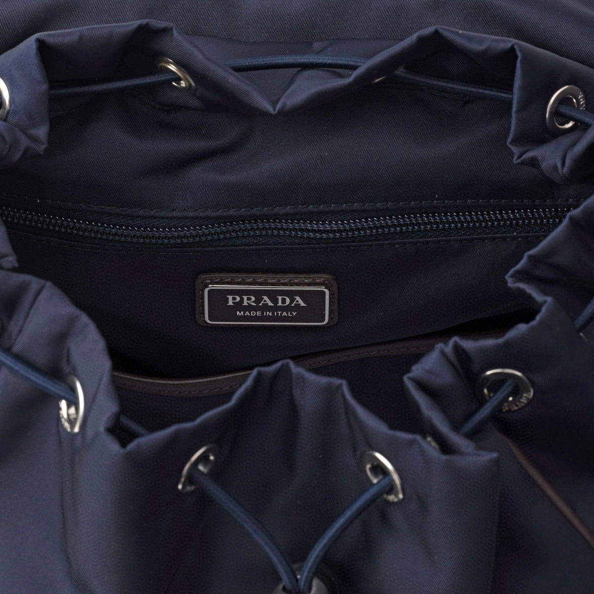 Prada 2VZ135_384_F0C1B_V_HYF,Prada Re-Nylon and leather backpack,Prada Re-Nylon blue backpack,Prada blue backpack,Prada blue