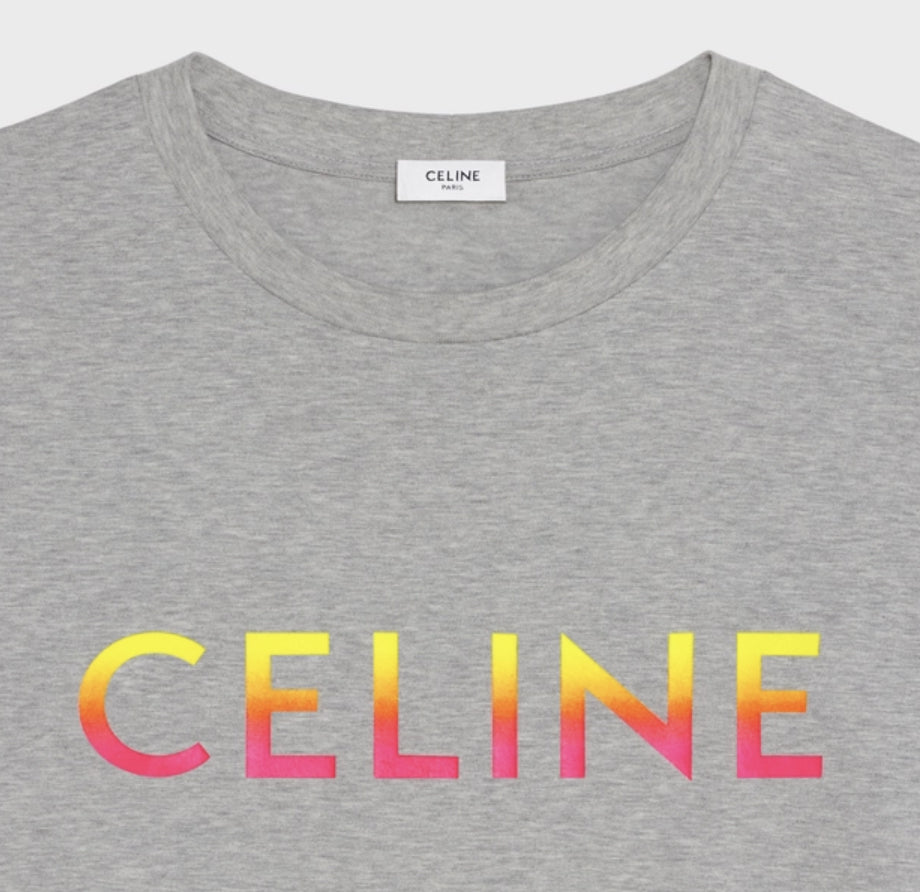 Celine loose T-shirt in cotton jersey,celine 2X10B671Q ,Celine women's tshirt,Celine t-shirt on sale, Celine t-shirt grey,Cel