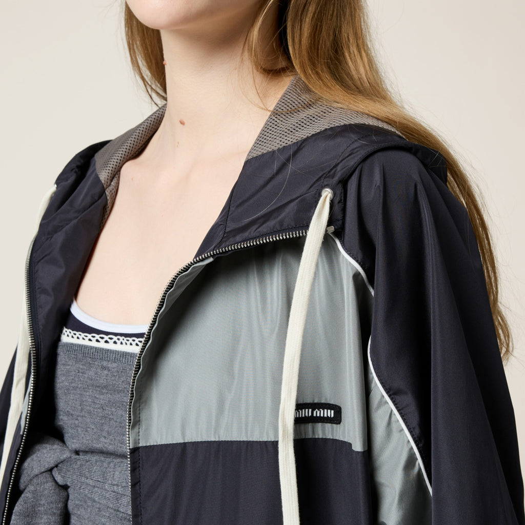 MIU MIU ML1220SOOO163P,Miu Miu zipper blouson jacket,Miu Miu technical jacket,Miu Miu silk zip up jacket,Miu Miu silk zip up