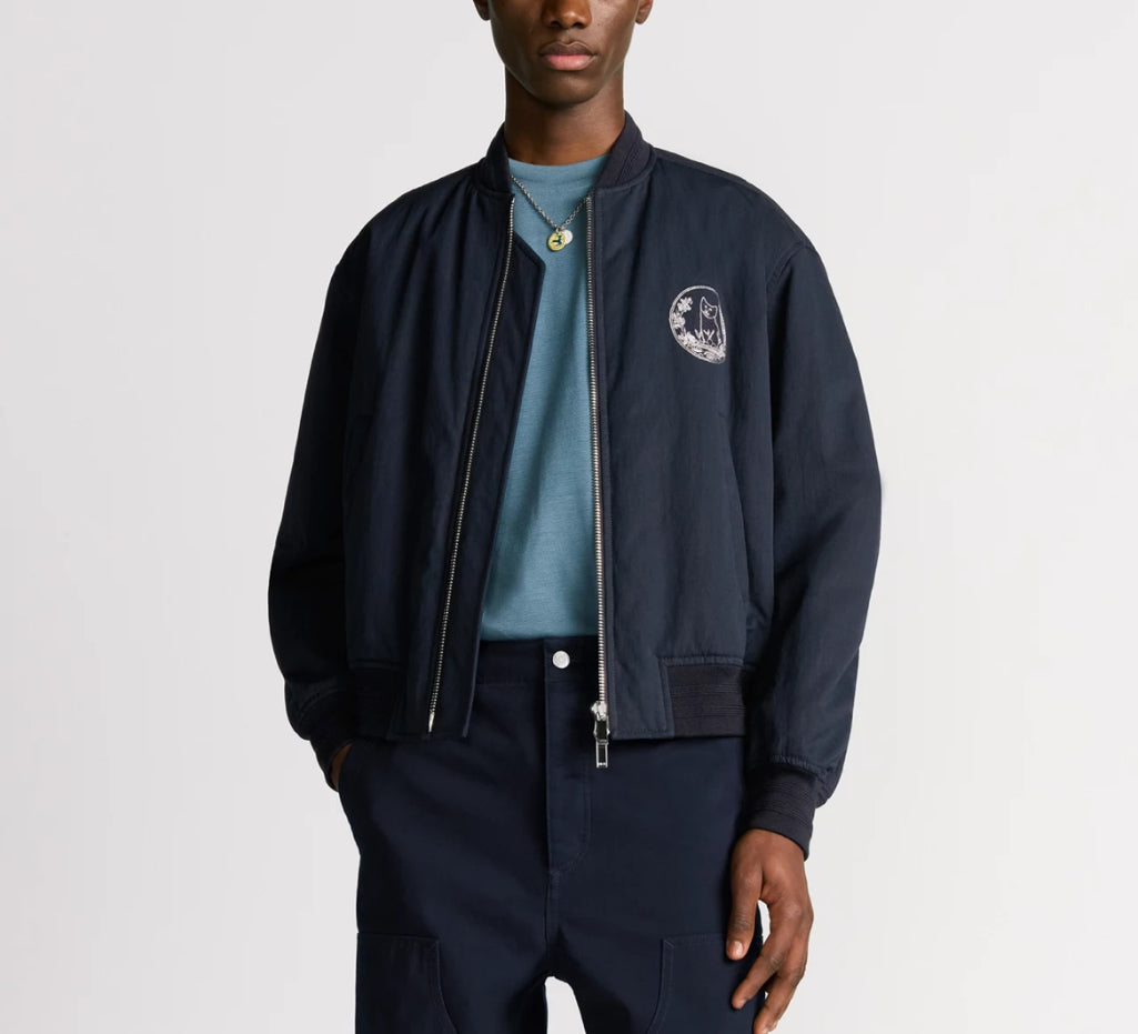 Dior 143C432I3004,Dior Hylton Nel bomber jacket,Dior Hylton Nel jacket,Dior navy zip up jacket,Dior bomber jacket mens,Dior z
