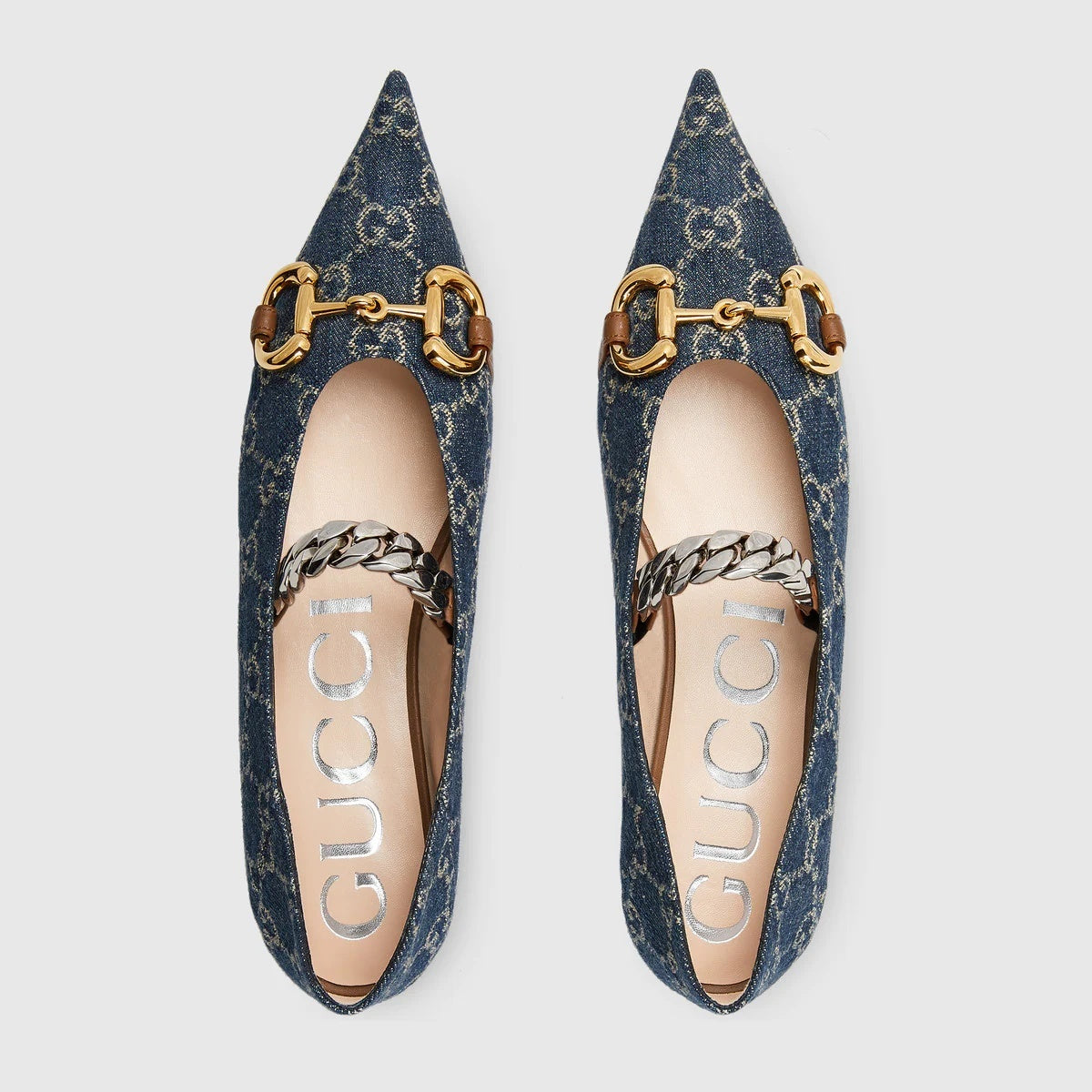 Gucci 635101 2KQ80,Gucci ballet flat with Horsebit,Gucci monogram ballet flat,Gucci point toe ballet flat,Gucci point toe bal