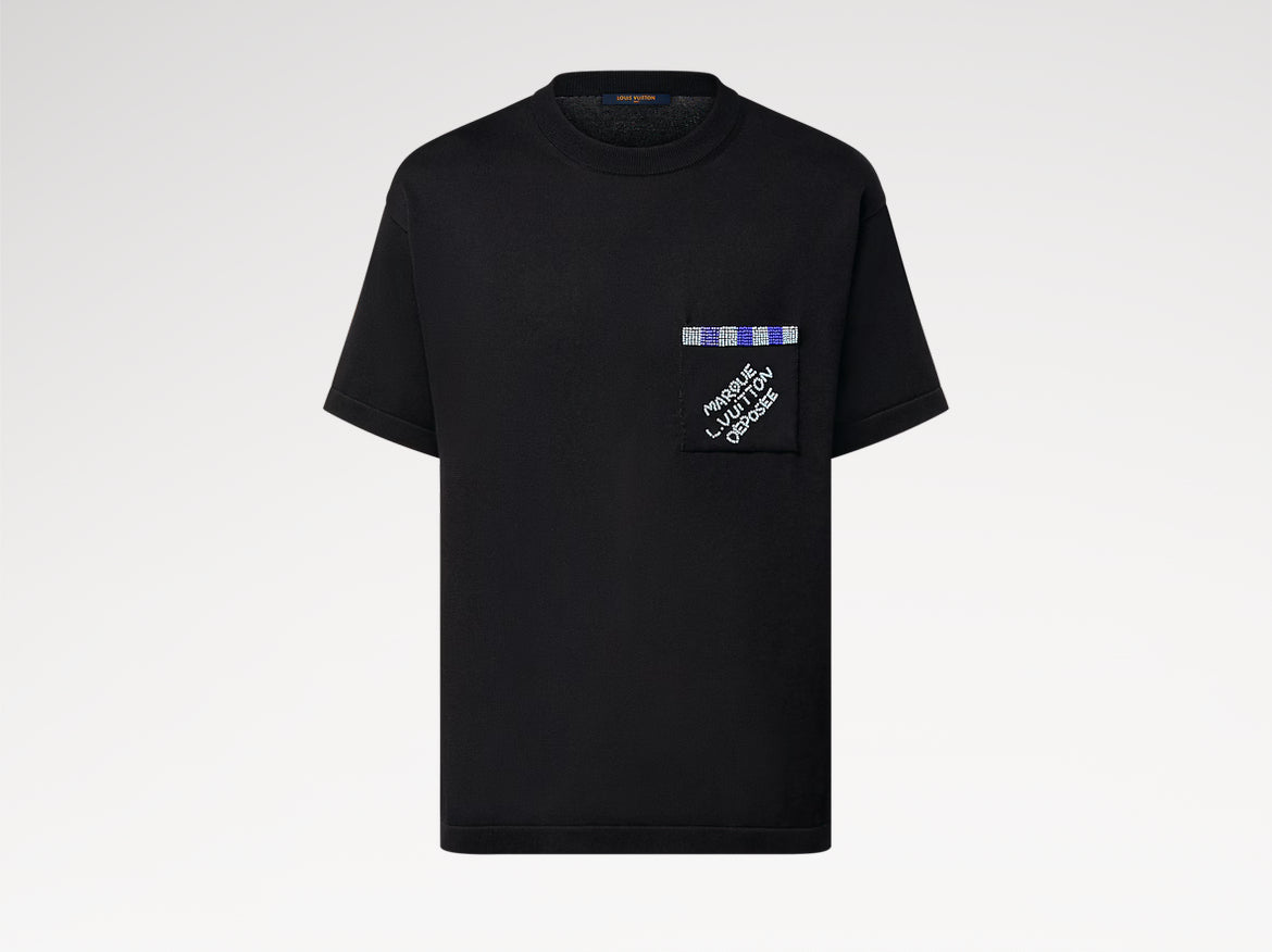 Louis Vuitton 1AFRJG,LV 1AFRJG,Louis Vuitton embellished short sleeved cotton crewneck,Louis Vuitton embellished short sleeve