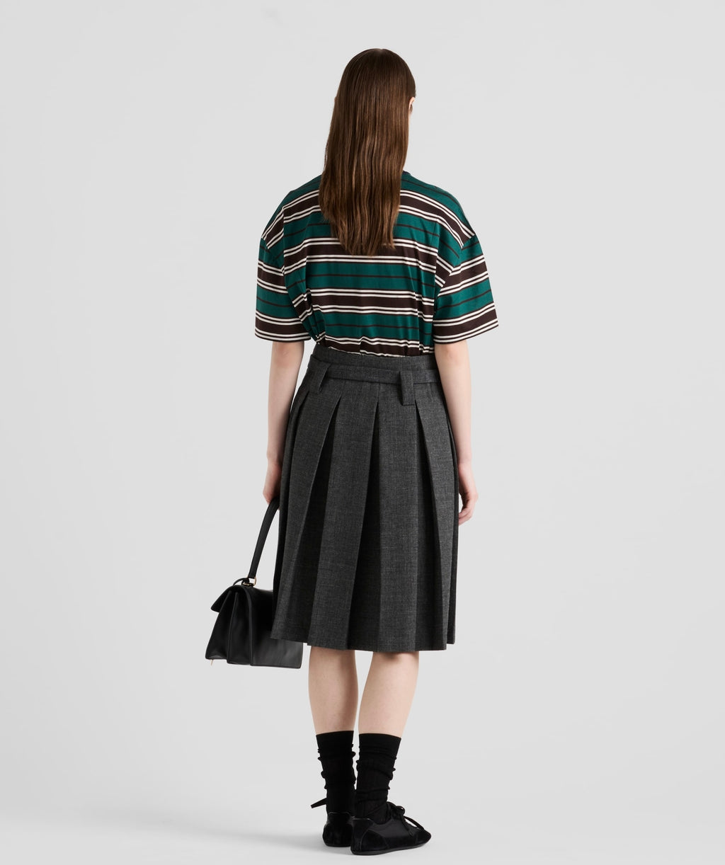 Prada 39610 16XT,Prada striped lisle cotton T-shirt,Prada striped lisle cotton Tee,Prada striped T-shirt,Prada striped Tee,Pr