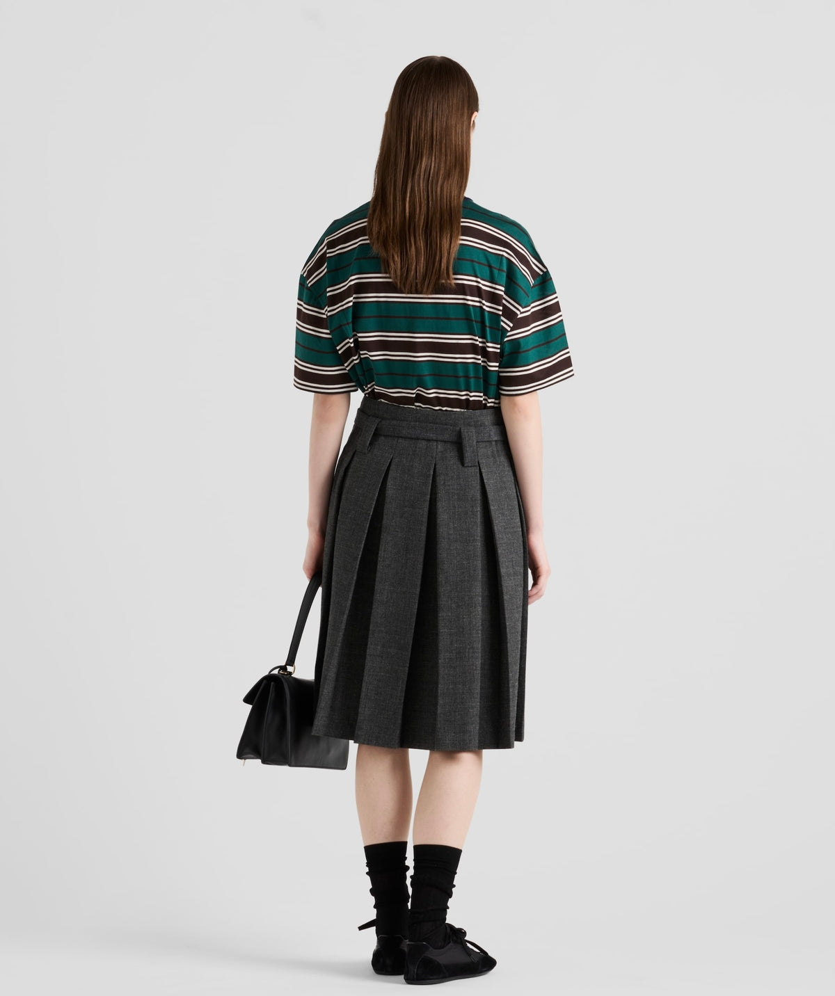 Prada 39610 16XT,Prada striped lisle cotton T-shirt,Prada striped lisle cotton Tee,Prada striped T-shirt,Prada striped Tee,Pr