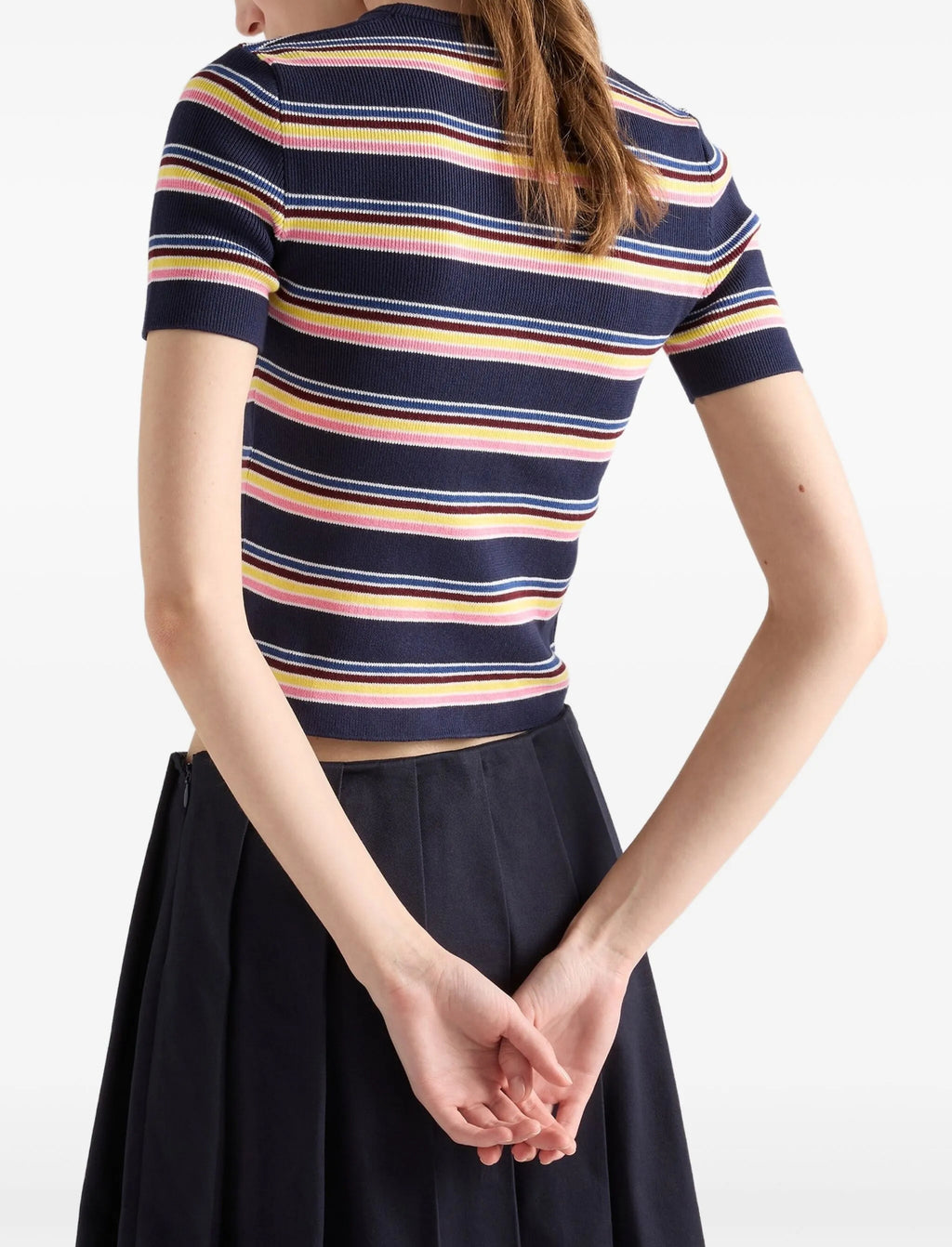 Winniemodo,Winniemodony,Prada P24N2S,Prada striped T-shirt sale,Prada striped T-shirt women,Prada striped T-shirt v neck,Prad