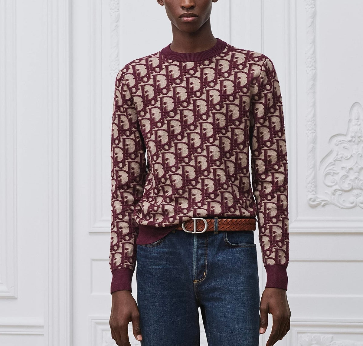 WinnieModo,Winniemodony,Dior 683M620A7040,Dior oblique sweater,Dior knit sweater monogram burgundy,Dior knit sweater sale,Dio