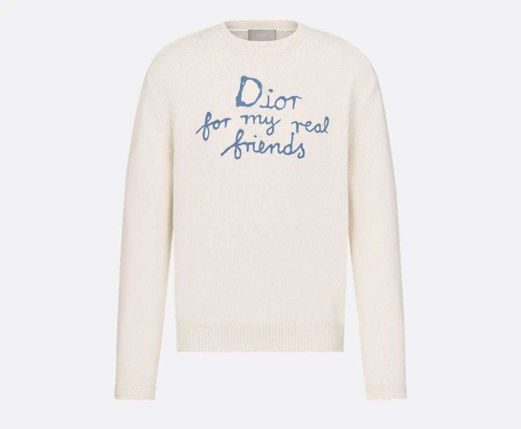 Dior 583M618A3003,Dior Hylton Nel sweater,Dior Hylton Nel white sweater,Dior white sweater,Dior for my real friends sweater,D