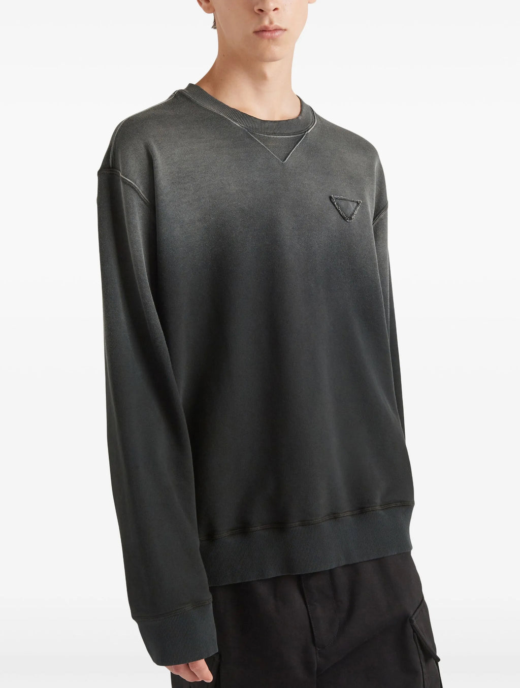 Prada UJL26AS23213BG,Prada sweater dyed,Prada oversized dyed sweater,Prada oversized sweatshirt black,Prada sweater men black