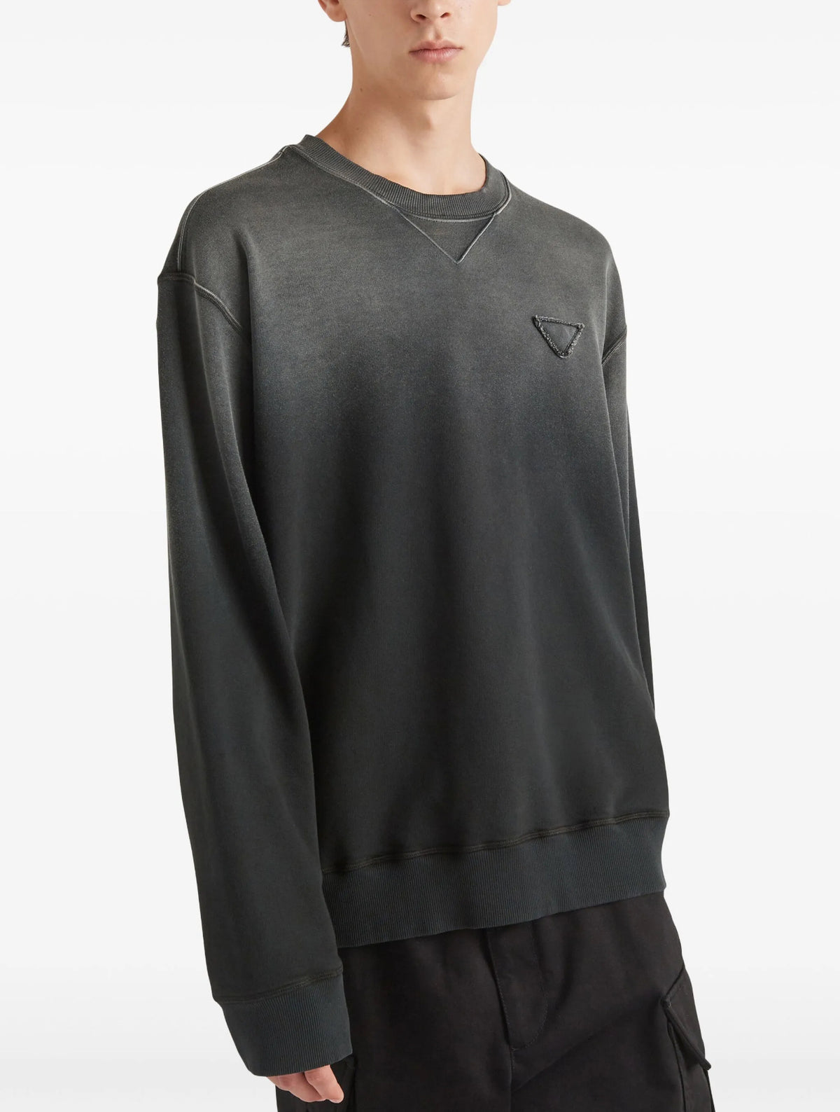 Prada UJL26AS23213BG,Prada sweater dyed,Prada oversized dyed sweater,Prada oversized sweatshirt black,Prada sweater men black