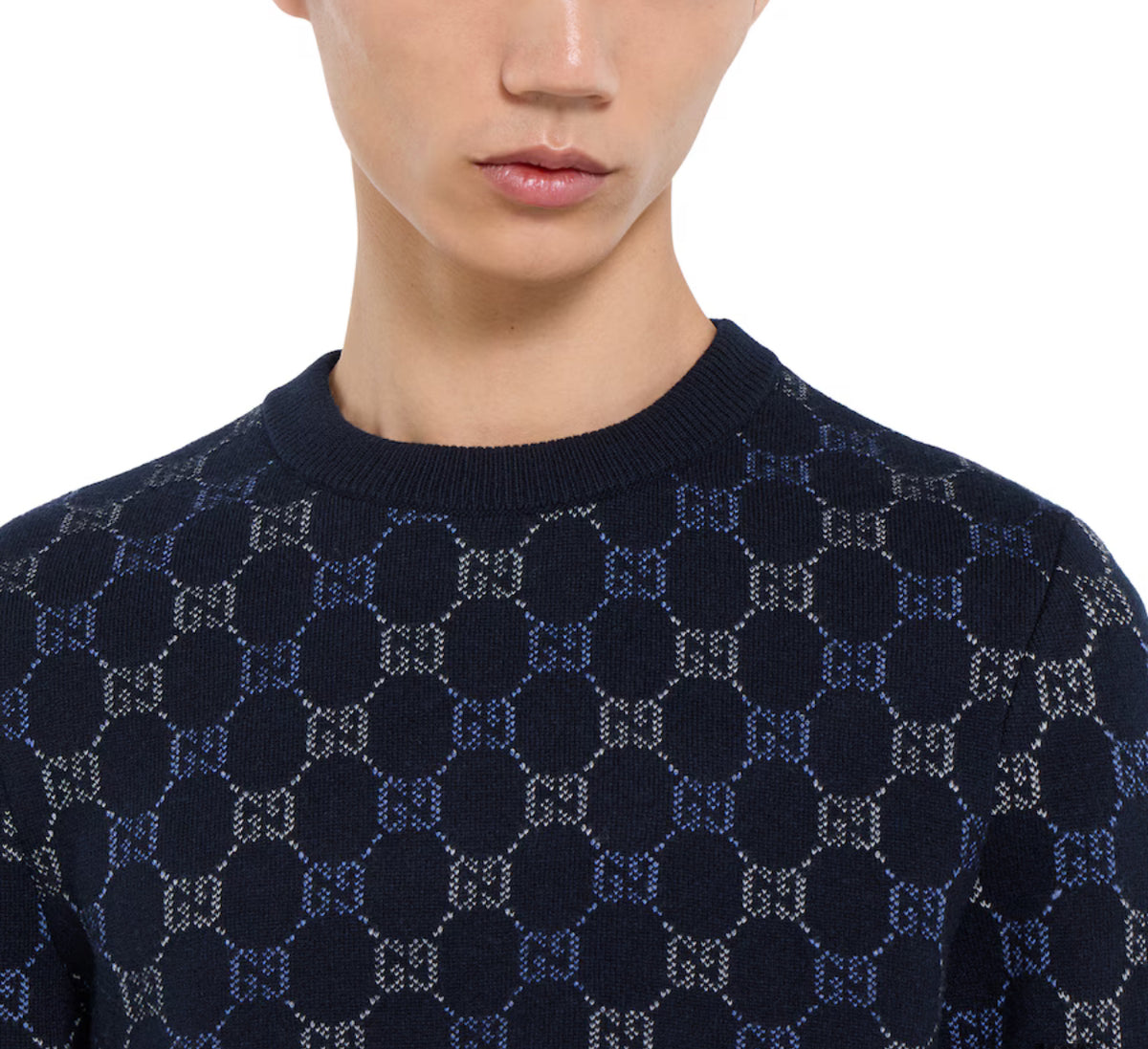 Winniemodo,Winniemodony,Gucci 857907XKFBJ,Gucci GG logo knit sweater,Gucci monogram sweater,Gucci sweater men,Gucci sweater s