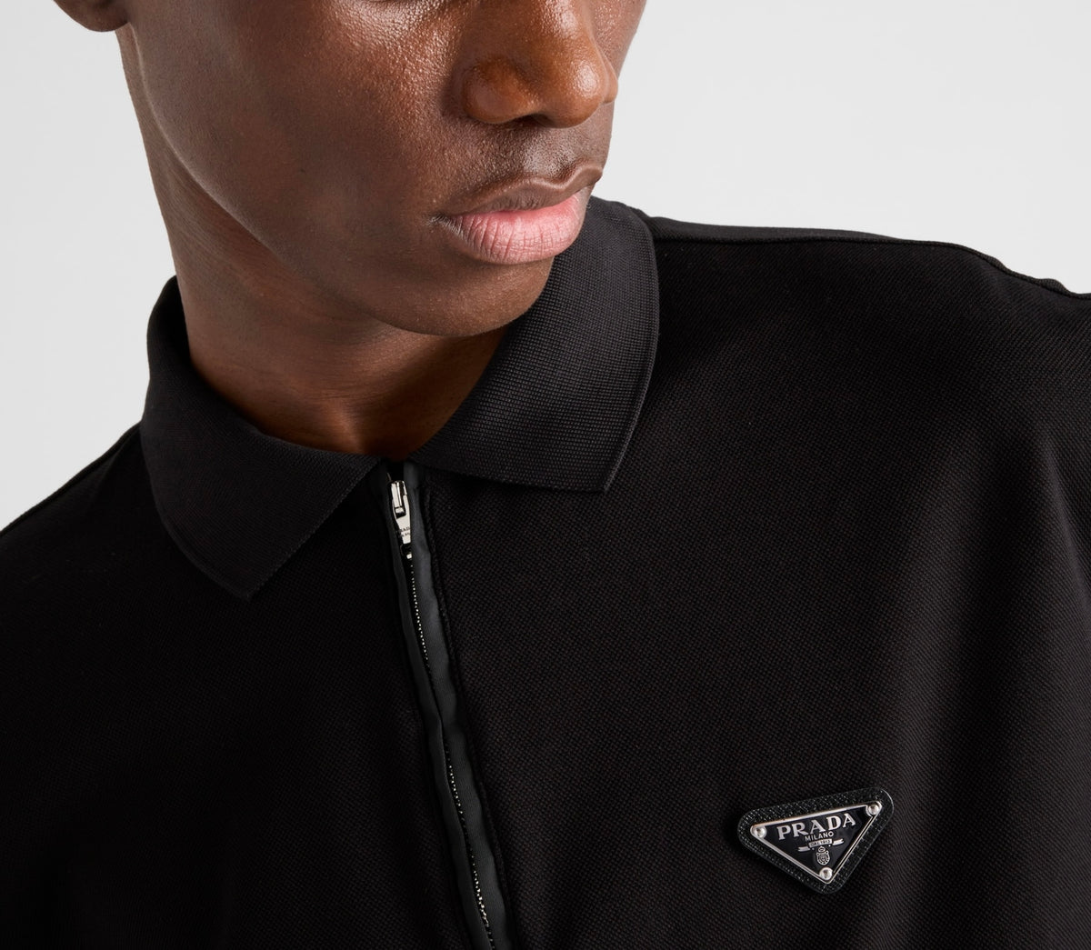 Winniemodo,Winniemodony,Prada UJN903,Prada piqué polo shirt re-nylon,Prada polo shirt,Prada polo shirt black,Prada polo shirt