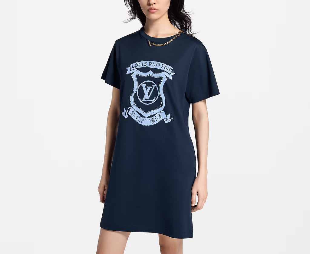 Louis Vuitton 1AI393,LV 1AI393,Louis Vuitton crest T-shirt dress,LV crest T-shirt dress,Louis Vuitton navy dress,LV navy dres