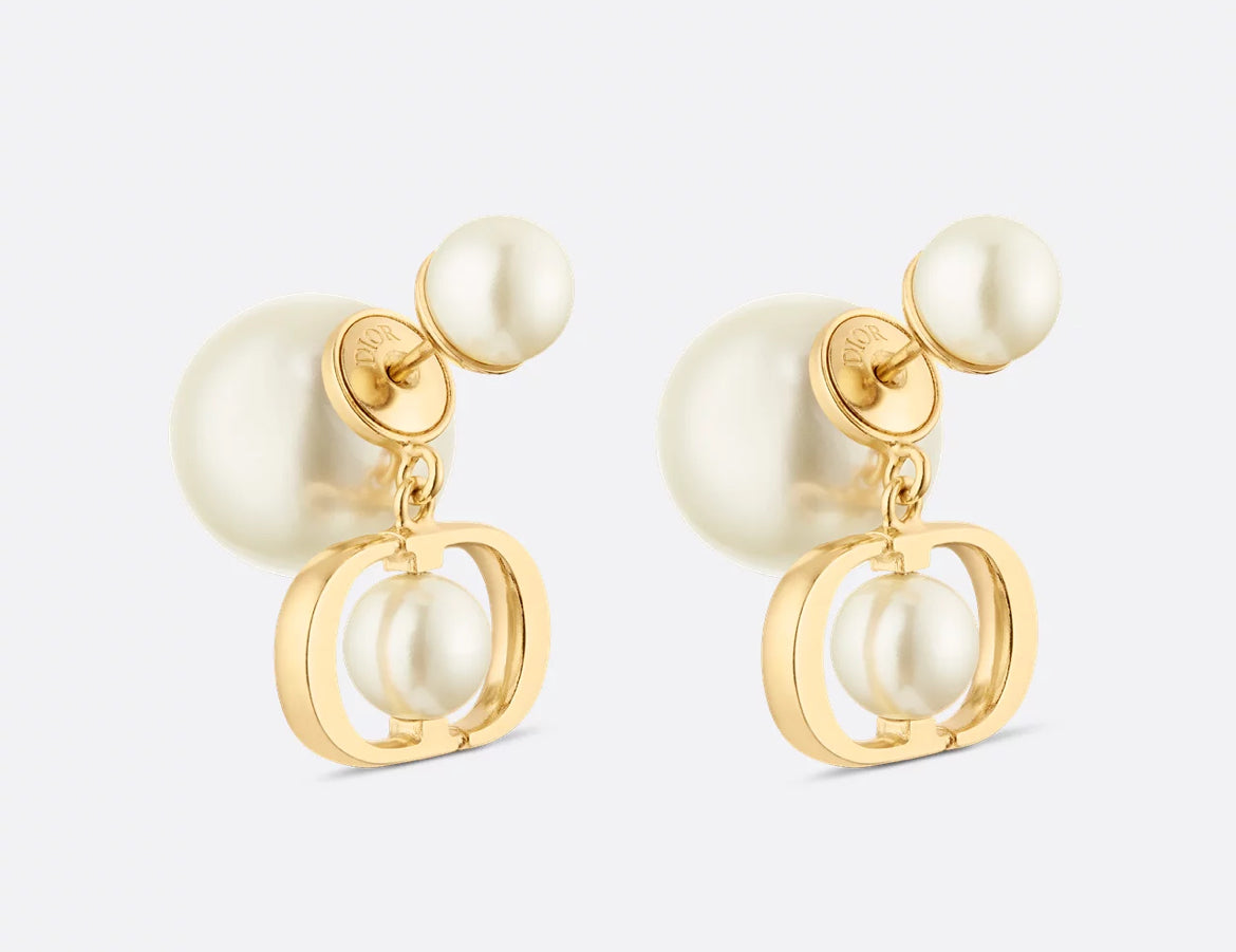Dior tribales earrings, Dior pearls earrings,Dior CD signature pearls earrings,Dior CD signature gold earrings, Dior CD signa