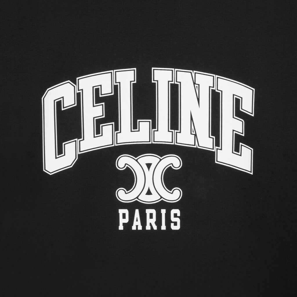 Celine RX07C507Z.38AO,Celine loose T-shirt,Celine loose Triomphe T-shirt,Celine black womens T-shirt,Celine women’s T-shirt 2