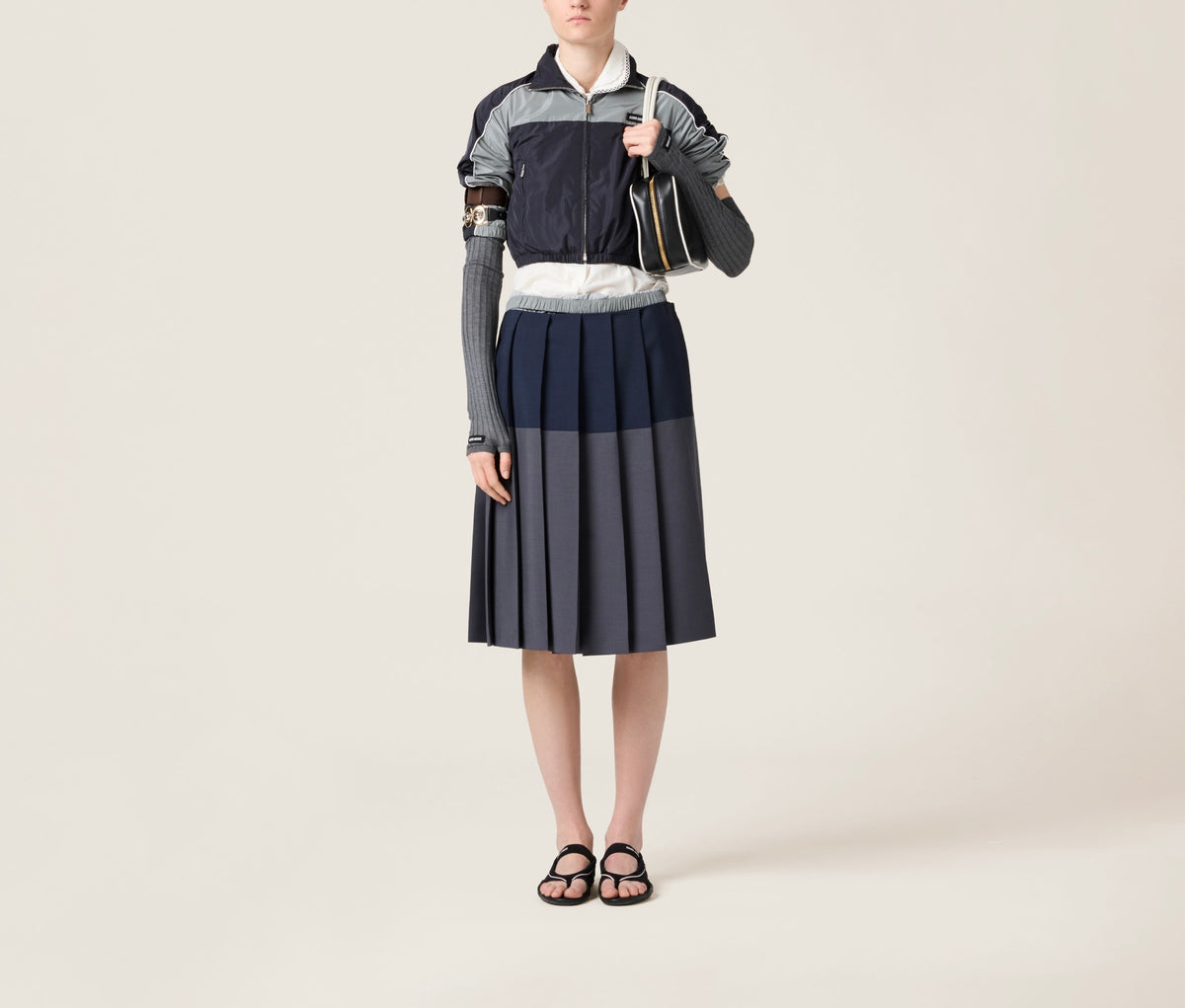 MIU MIU ML1209SOOO163P,Miu Miu zipper blouson jacket,Miu Miu technical jacket,Miu Miu silk zip up jacket,Miu Miu silk zip up
