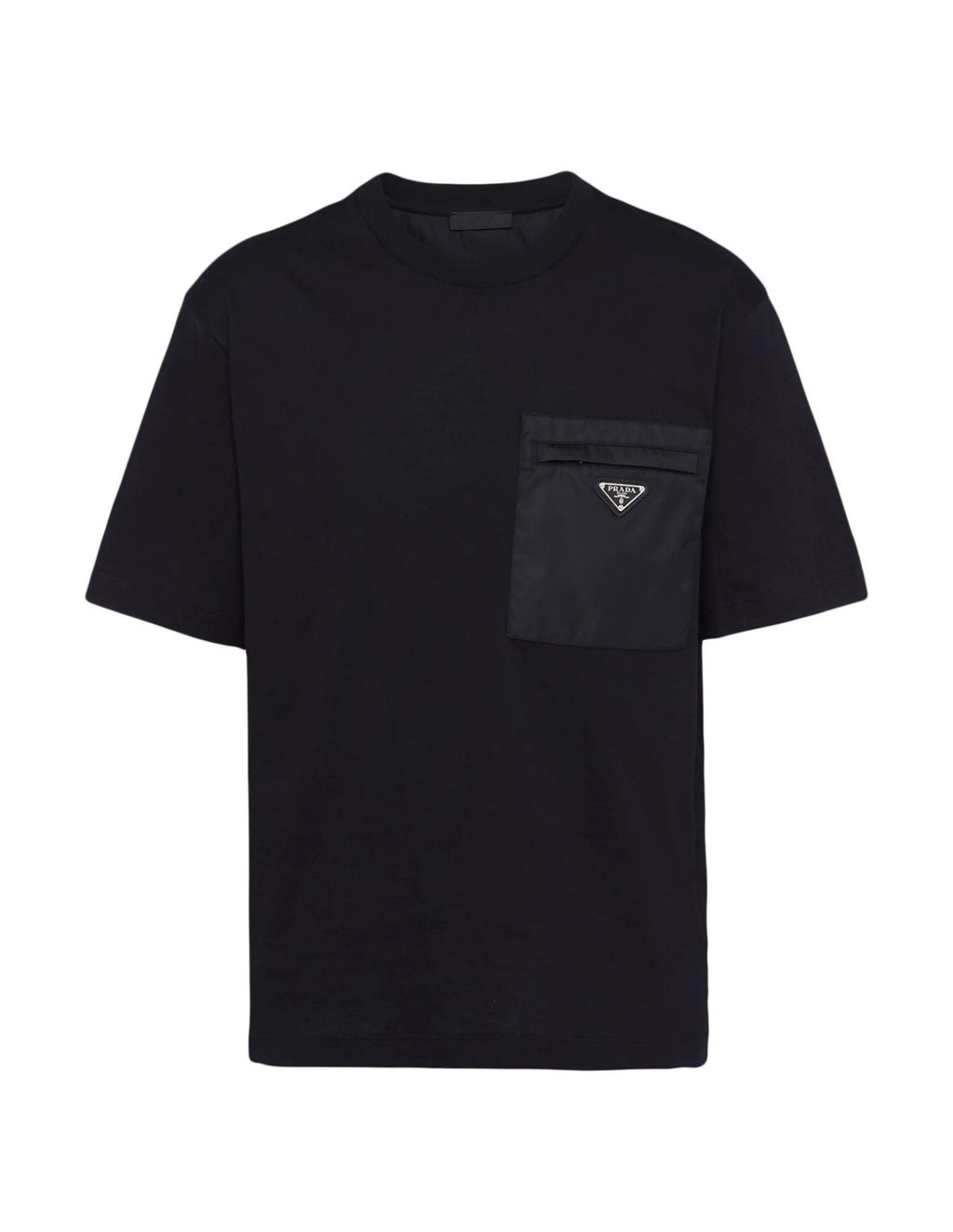 Prada UJN66111CKF0002,Prada re-nylon and jersey T-shirt,Prada re-nylon T-shirt,Prada pocket t-shirt,Prada pocket t-shirt blac