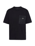 Prada UJN66111CKF0002,Prada re-nylon and jersey T-shirt,Prada re-nylon T-shirt,Prada pocket t-shirt,Prada pocket t-shirt blac