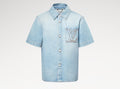 Louis Vuitton 1AGJONC,LV 1AGJONC,Louis Vuitton short sleeved denim shirt,Louis Vuitton denim shirt,Louis Vuitton mens denim s