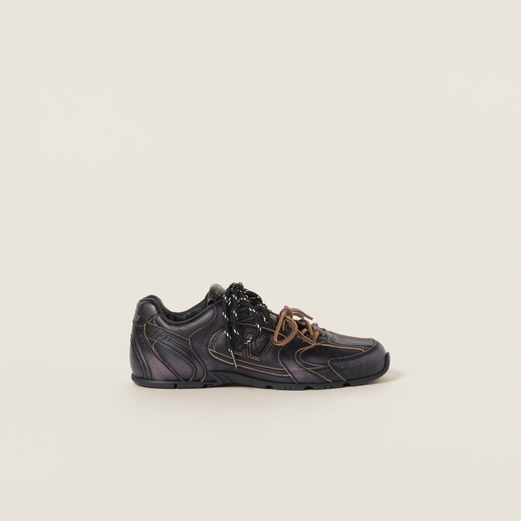 MIU MIU 5E165E,MIU MIU x New balance 5E165E,New Balance x Miu Miu 350 leather sneakers,New Balance x Miu Miu black leather sn