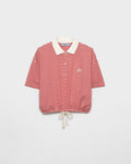 Prada 3558BRSOOO16ZU,Prada striped polo shirt,Prada striped red polo shirt,Prada womens polo shirt,Prada polo shirt red strip