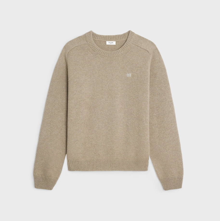 Celine triomphe crew neck sweater in wool and cashmere,Celine on sale,Celine online shop,Celine outlet,Celine 2AC85048T.03SD