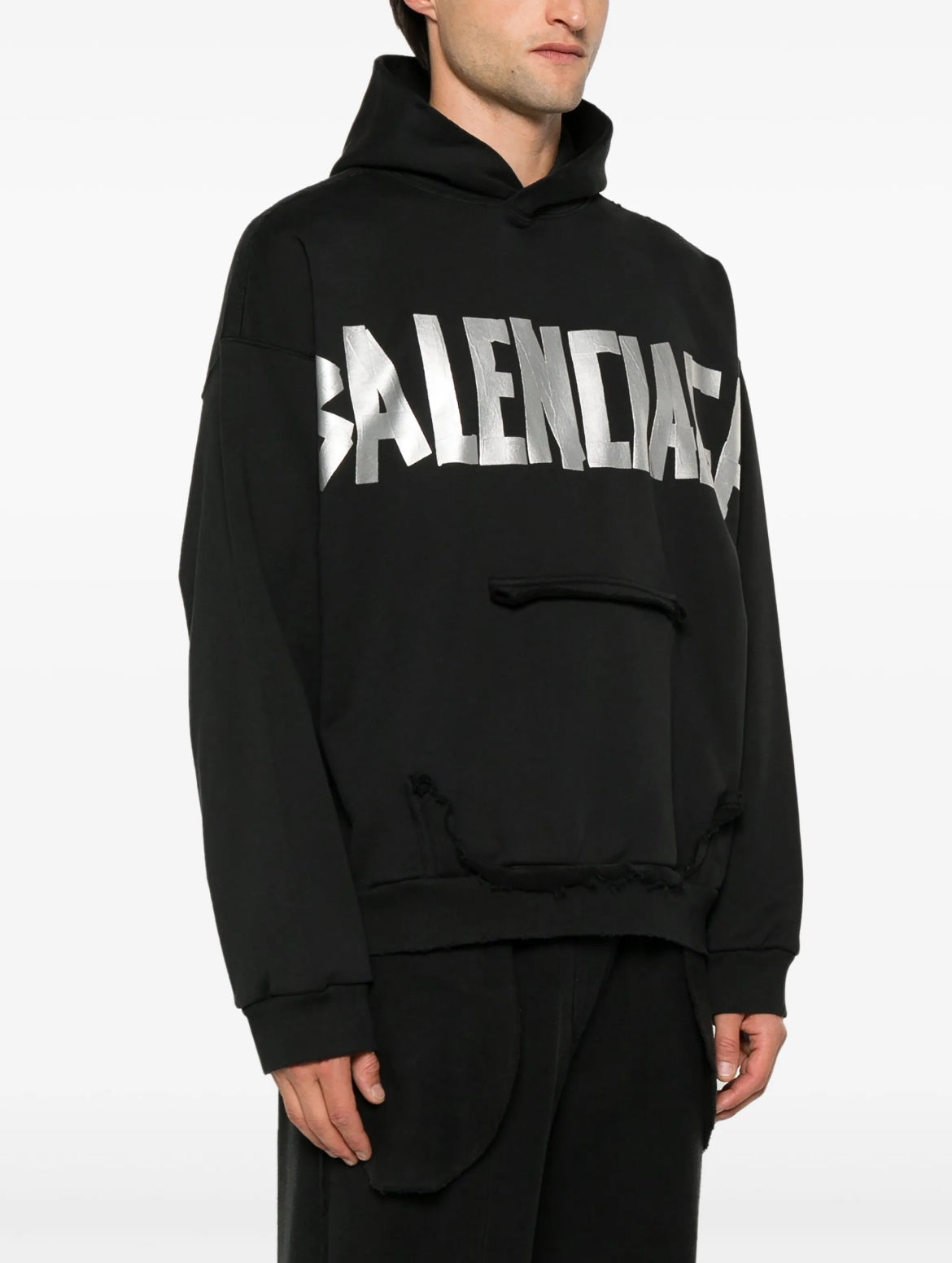 Balenciaga 744441TQVQ9,Balenciaga Tape Type hoodie,Balenciaga logo Tape hoodie,Balenciaga black hoodie,Balenciaga black hoodi