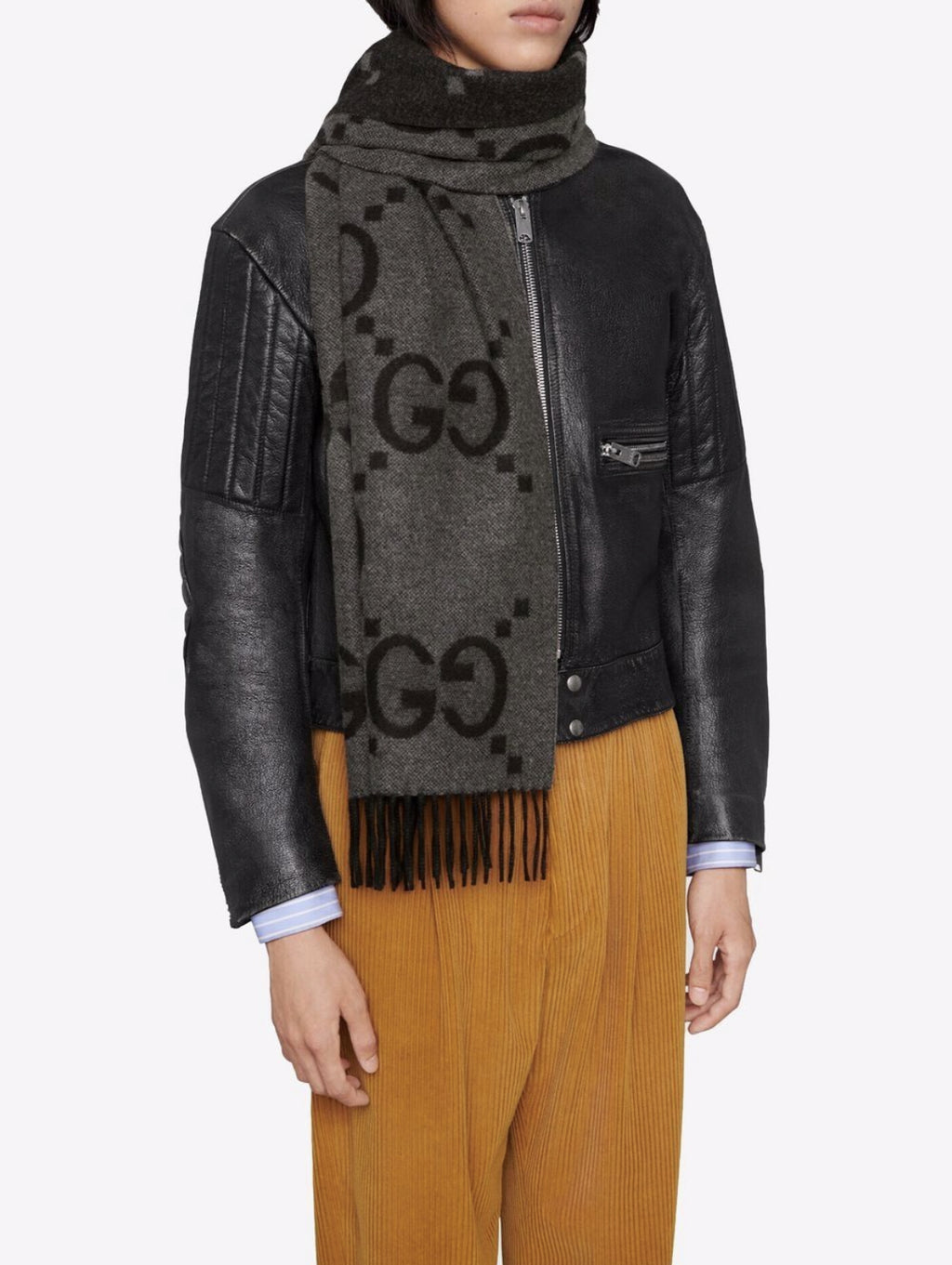 Gucci GG jacquard cashmere scarf