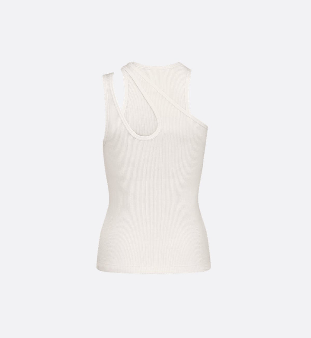 Dior 523T03A4086,Dior asymmetrical top,Dior asymmetrical vest,Dior asymmetrical vest white,Dior asymmetrical vest black,Dior