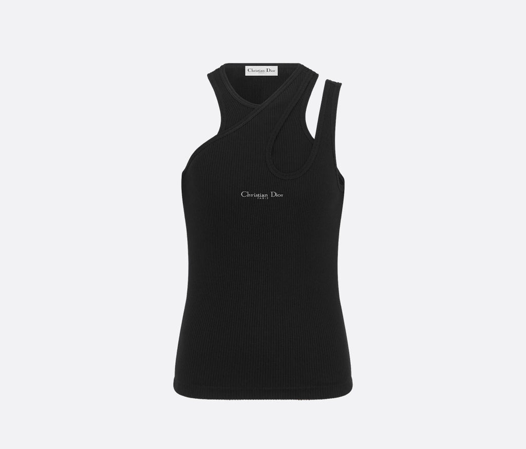 Dior 523T03A4086,Dior asymmetrical top,Dior asymmetrical vest,Dior asymmetrical vest white,Dior asymmetrical vest black,Dior