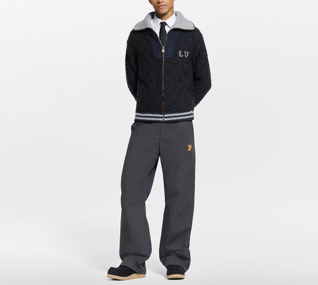 Winniemodo,Winniemodony,Louis Vuitton 1AJBVJ,LV 1AJBVJ,Louis Vuitton Damier knit blouson,LV Damier knit blouson,Louis Vuitton