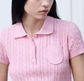 Winniemodo,Winniemodony,Dior 624S17A7111,Dior short sleeve sweater,Dior knit polo pink,Dior clothes outlet,Dior clothes sale,