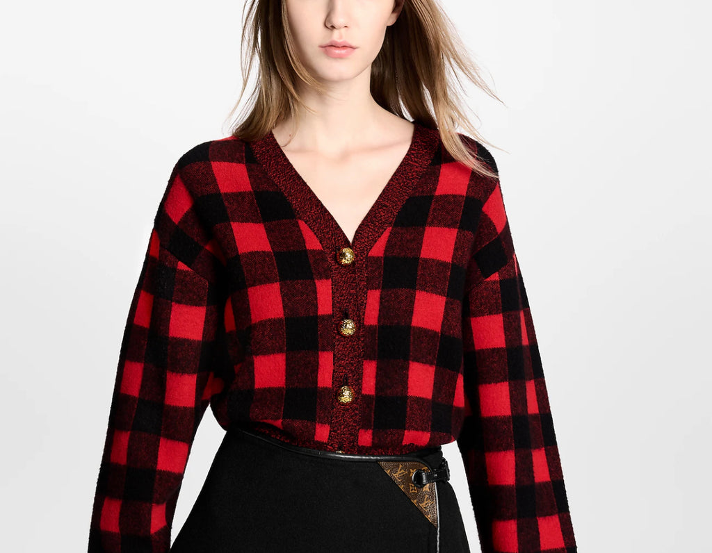 Winniemodo,Winnie modo,Louis Vuitton 1AIRDL,LV 1AIRDL,Louis Vuitton checkered cardigan,LV checkered cardigan,Louis Vuitton ca