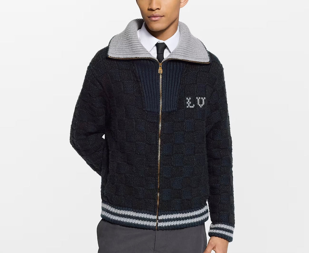 Winniemodo,Winniemodony,Louis Vuitton 1AJBVJ,LV 1AJBVJ,Louis Vuitton Damier knit blouson,LV Damier knit blouson,Louis Vuitton