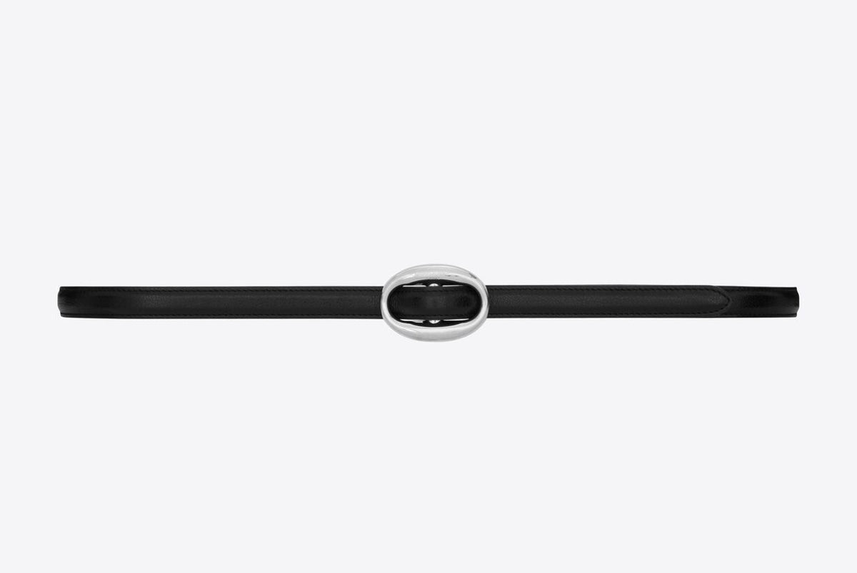 Saint Laurent oval buckle thin belt in smooth leather,Saint Laurent on sale ,Saint Laurent online shop,Saint Laurent outlet,S