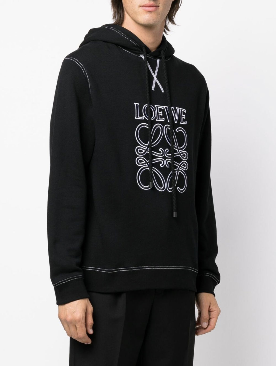 Loewe embroidered logo hoodie