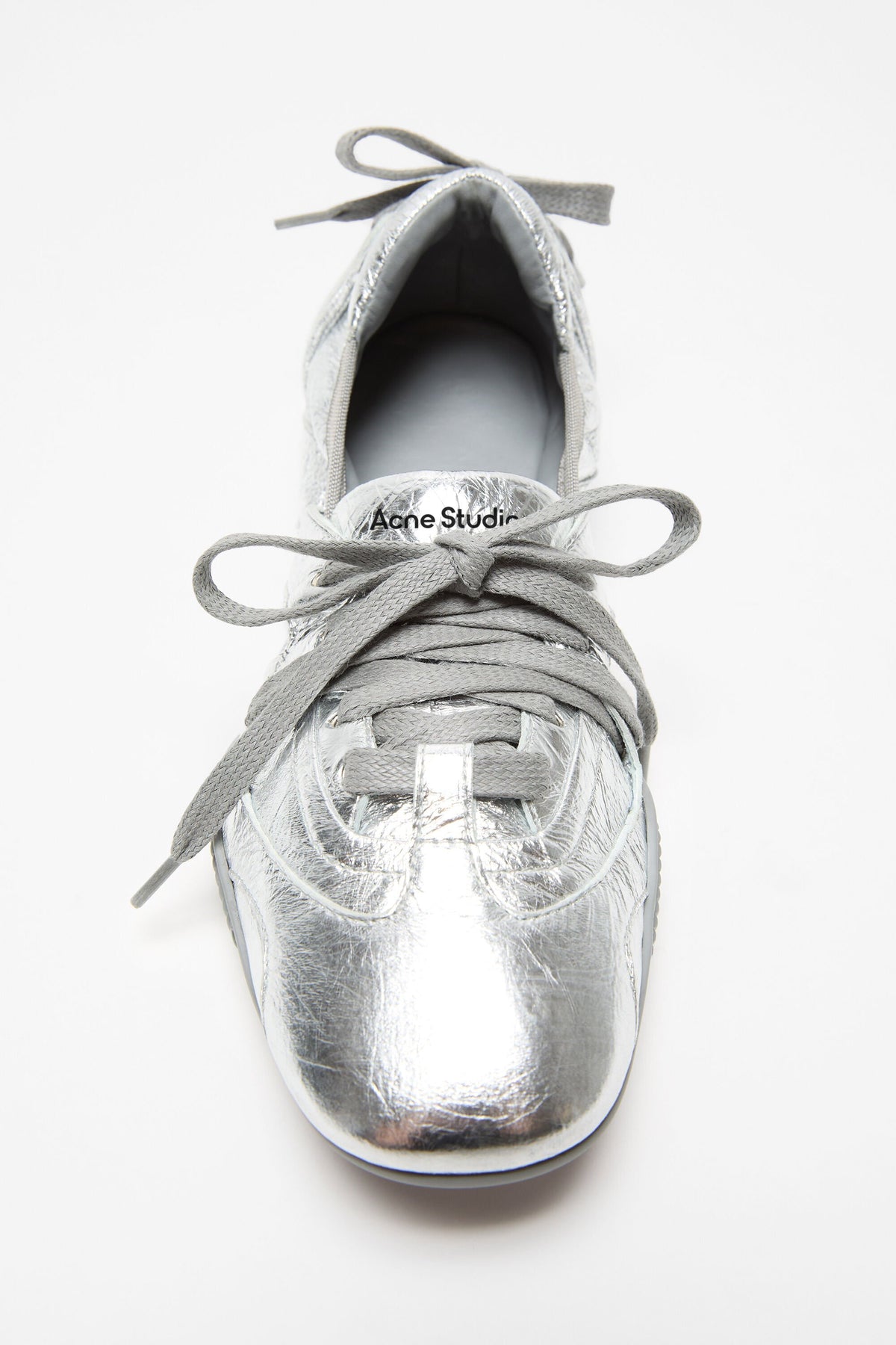 Winniemodo,Winniemodony,Acne Studios FN-WN-SHOE000998,Acne Studios lace leather sneaker,Acne Studios sneaker silver,Acne Stud