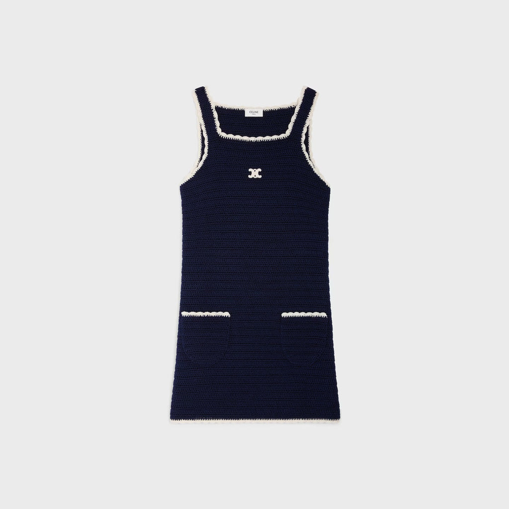 Winniemodo,Winnie modo,Celine RR0GP0S47.07PM,Celine mini dress crocheted cotton,Celine dress,Celine sleeveless dress,Celine s