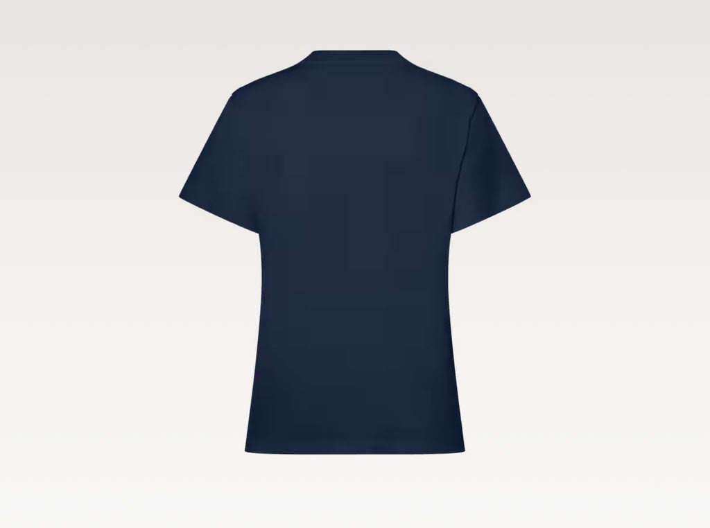 Louis Vuitton 1AI470,LV 1AI470,Louis Vuitton T-shirt with LV crest,LV T-shirt with LV crest,Louis Vuitton blue t-shirt,LV blu