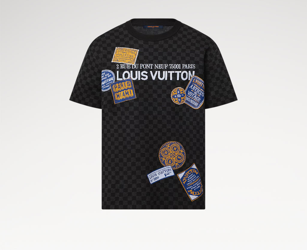 Louis Vuitton 1AHVMP,LV 1AHVMP,Louis Vuitton Damier short sleeved signature crewneck,LV Damier t-shirt,LV Damier tee,Louis Vu